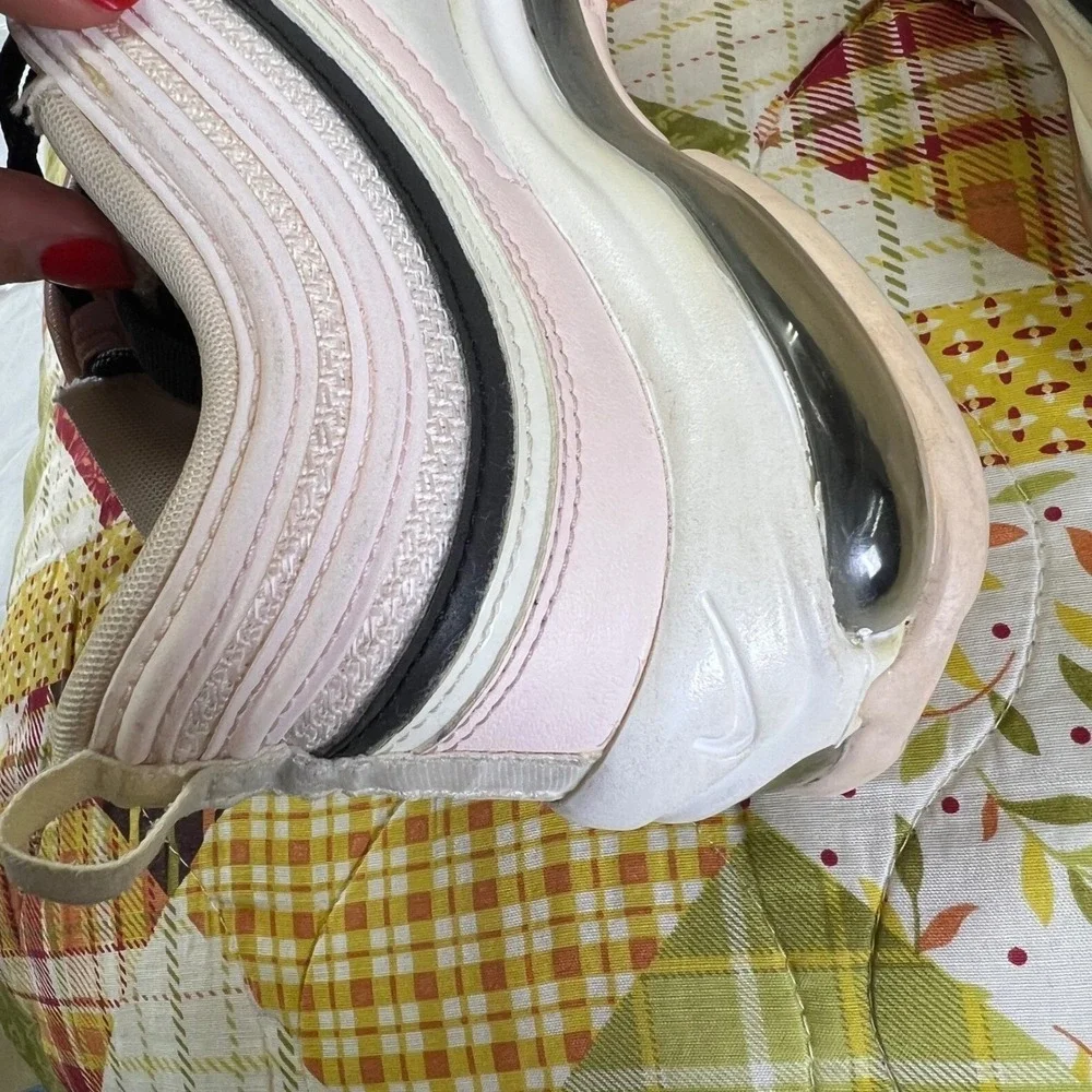 Nike Air Max 97 Pink Black White Womens Sz 10 Running Lifestyle Shoes super nice